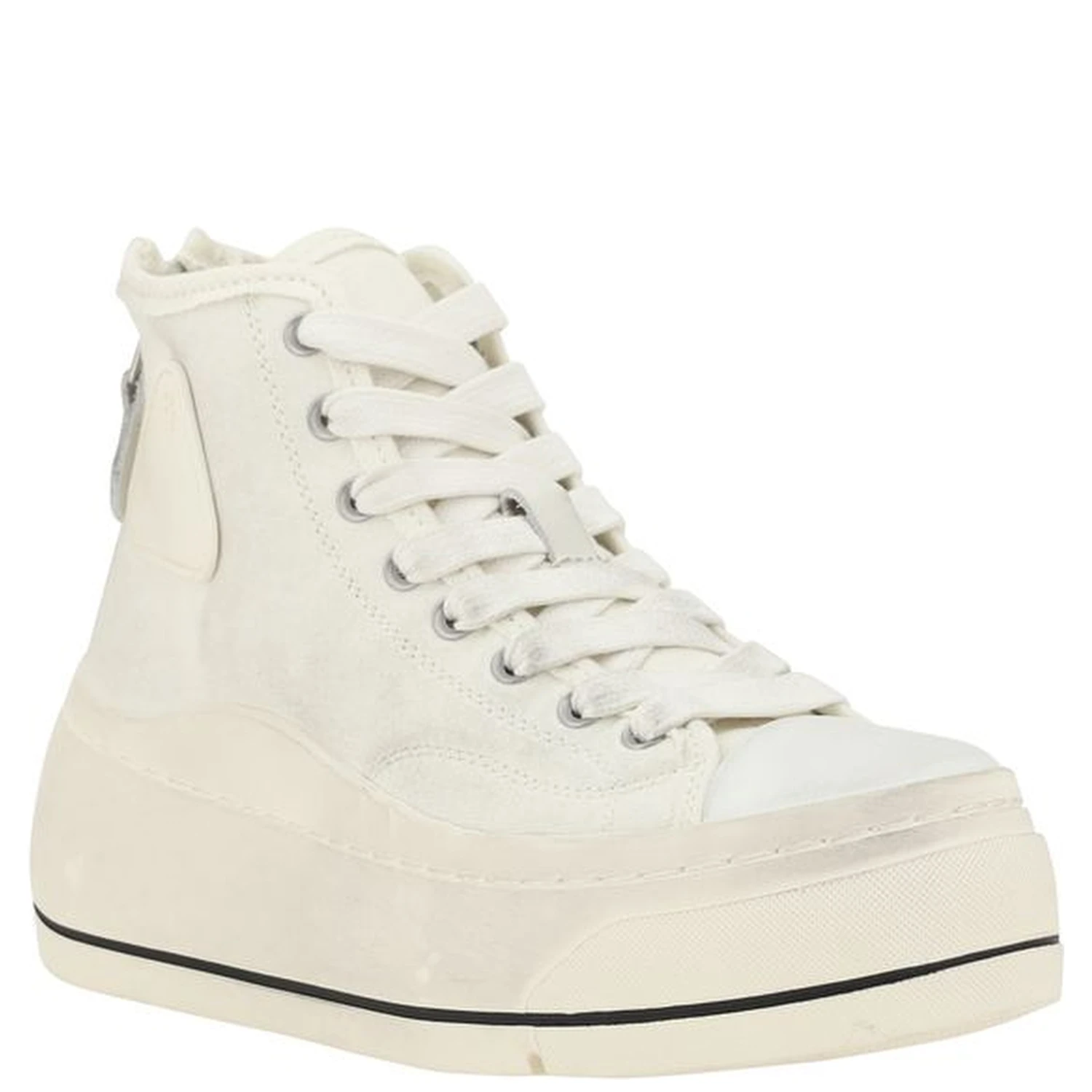 Beige Polyethylene High Top Sneakers