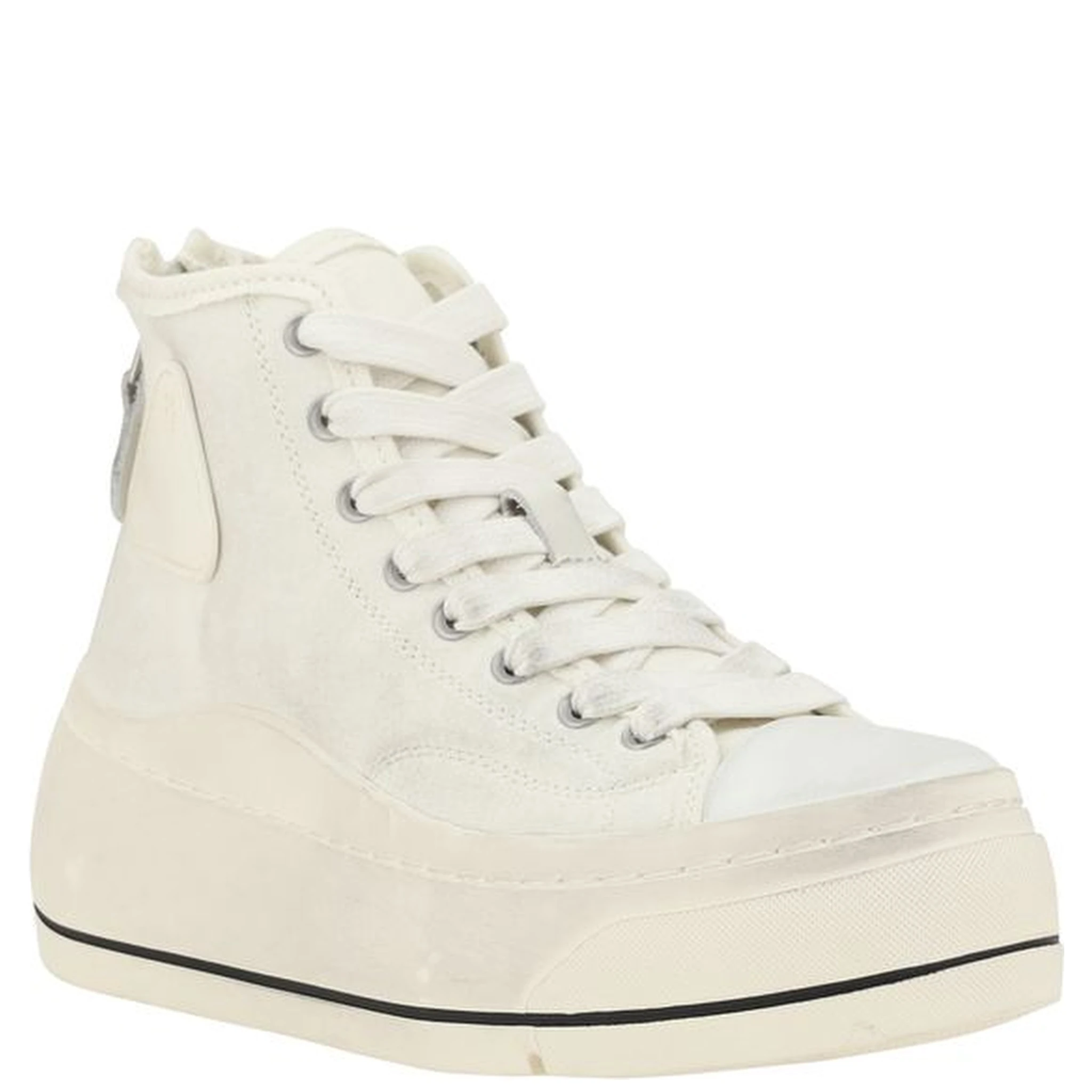 Beige Polyethylene High Top Sneakers