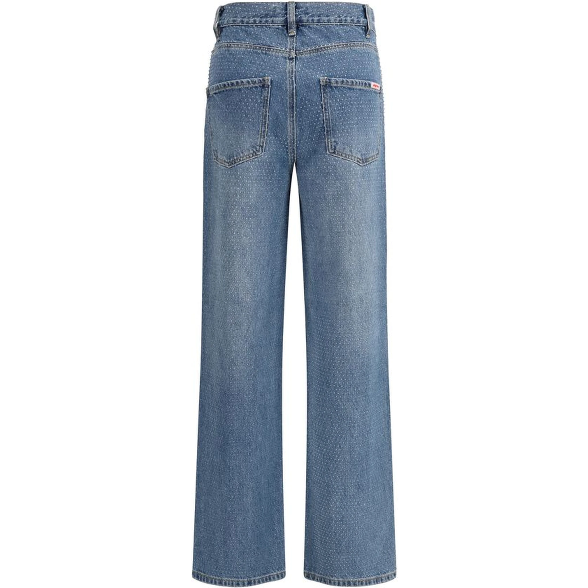 بنطلون جينز أزرق قطني بقصة مستقيمة