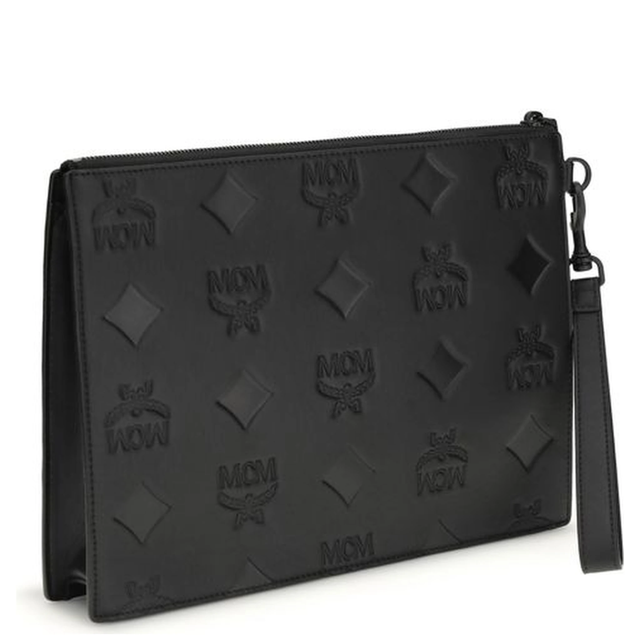Black Calf Leather Bos Taurus Clutch Bag