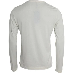 White Cotton Long Sleeve T-Shirt