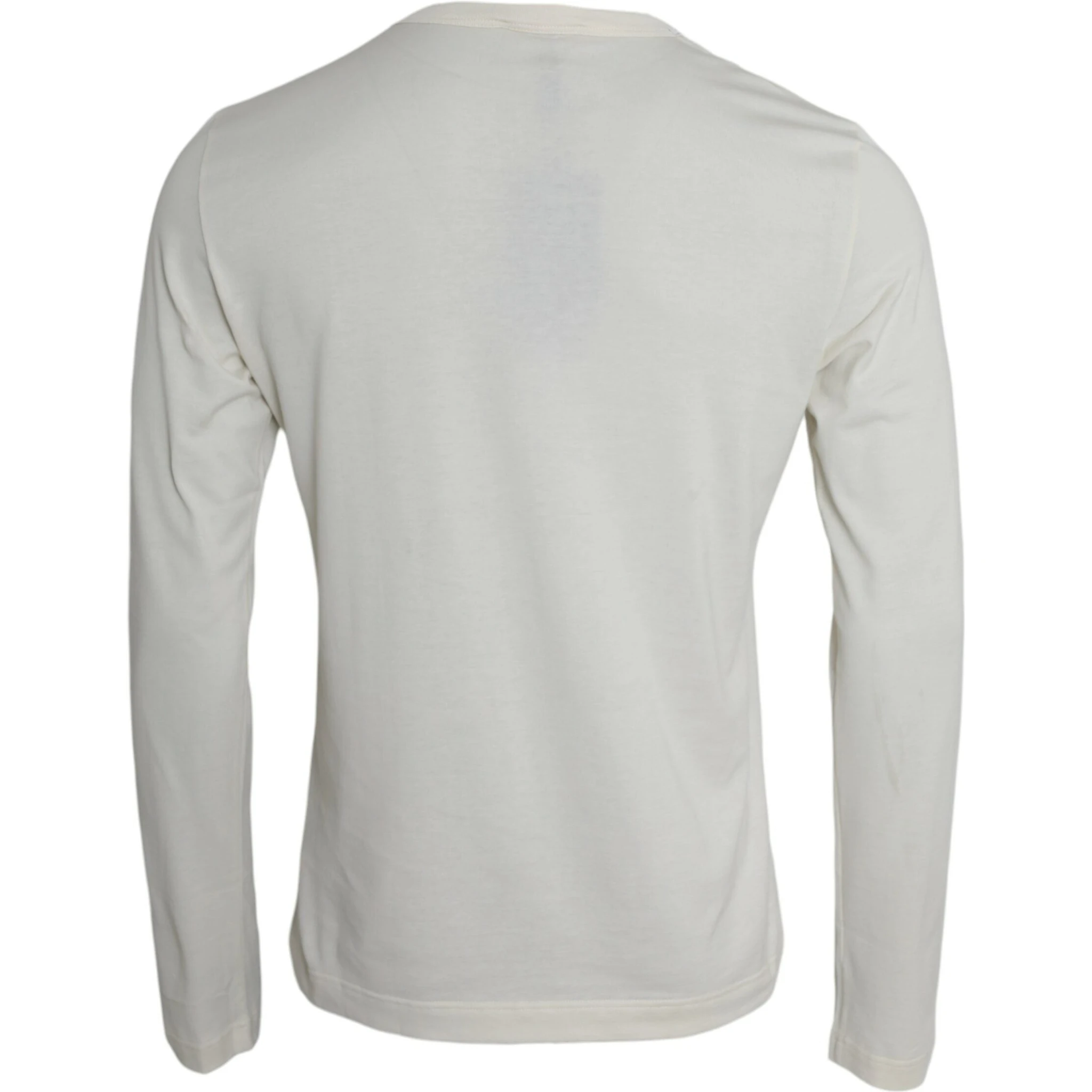 White Cotton Long Sleeve T-Shirt