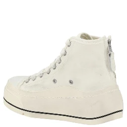 Beige Polyethylene High Top Sneakers