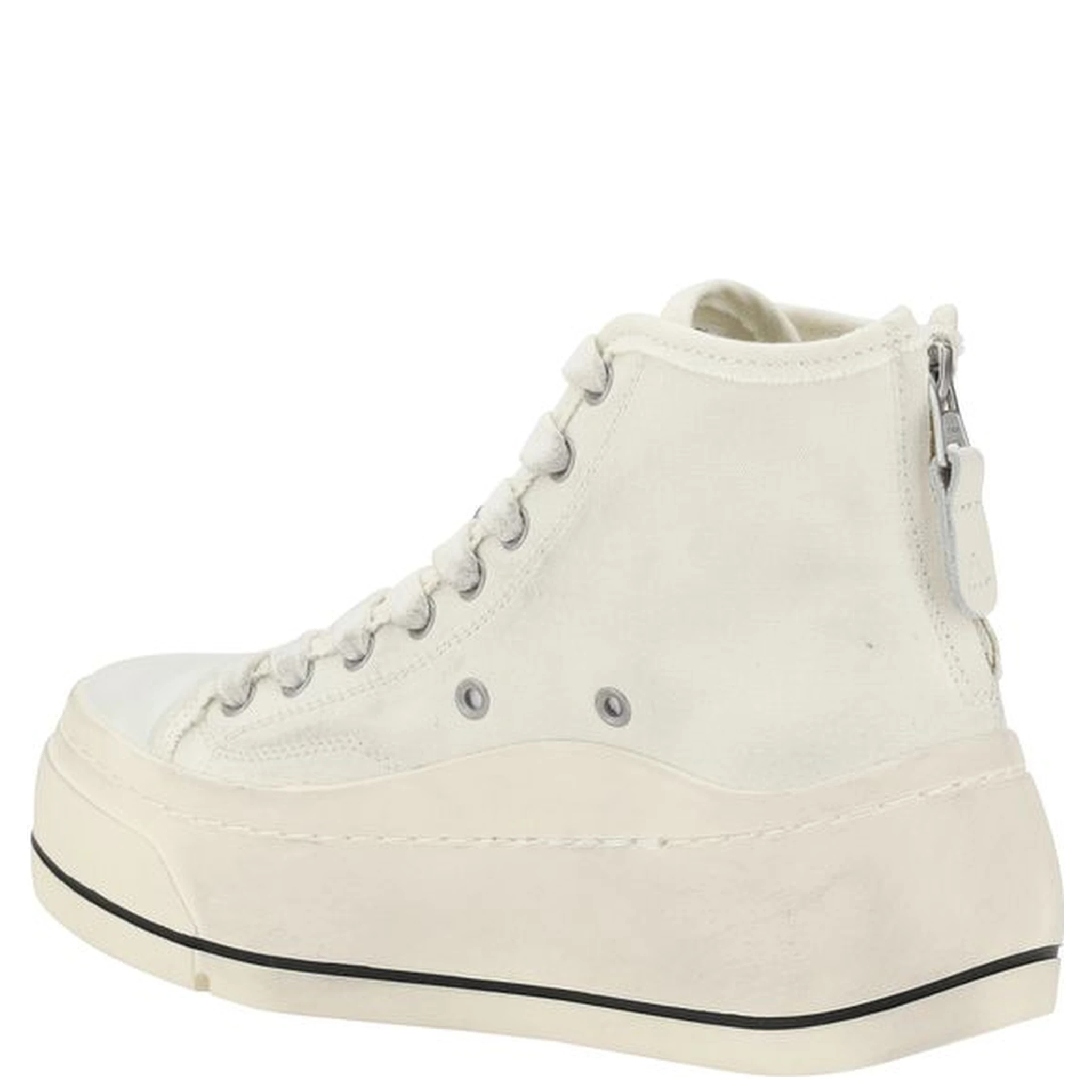 Beige Polyethylene High Top Sneakers