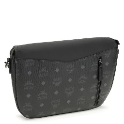 حقيبة كتف بوس توروس من جلد العجل الأسود