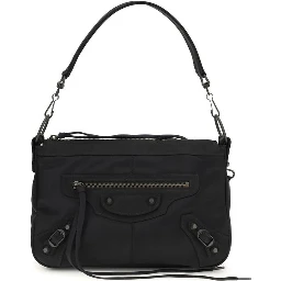 Black Polyamide Shoulder Bag