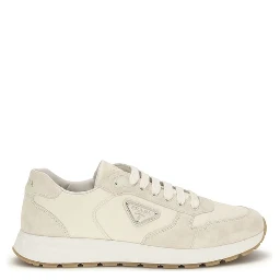 Beige Nylon Low Top Sneakers