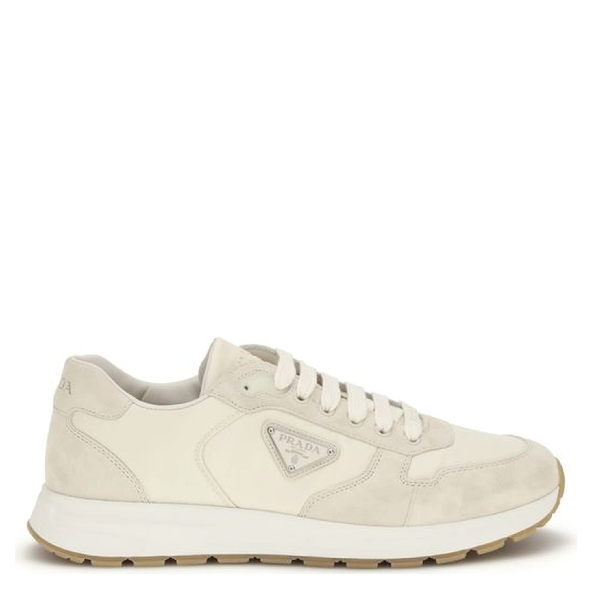 Beige Nylon Low Top Sneakers