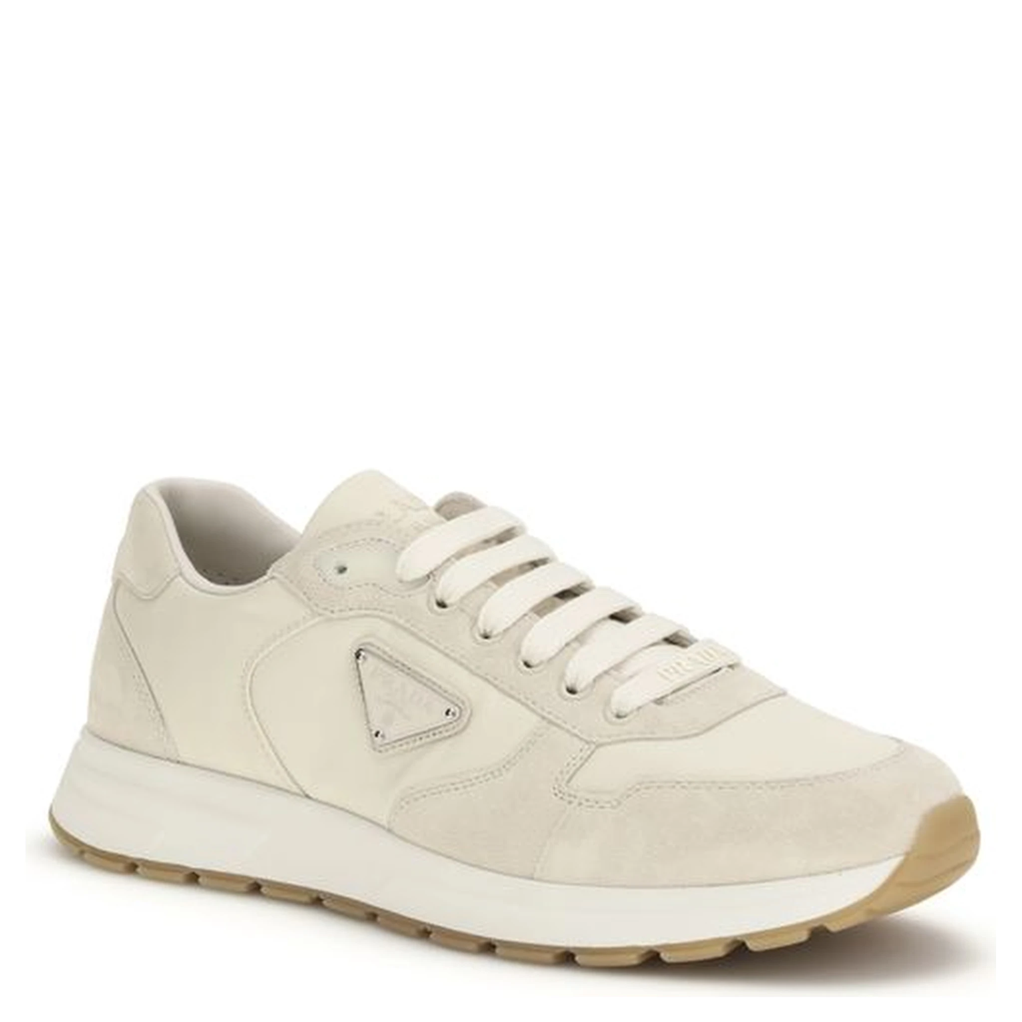 Beige Nylon Low Top Sneakers