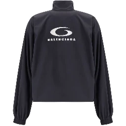 جاكيت خارجي من البوليستر الأسود