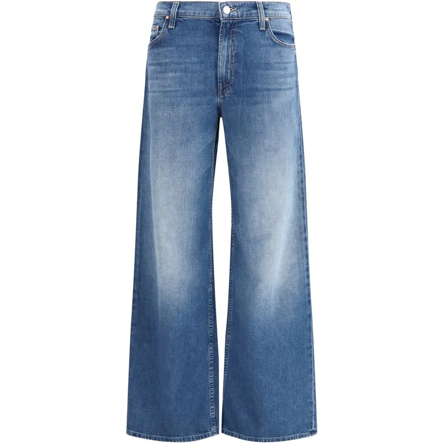 Blue Cotton Flared Jeans
