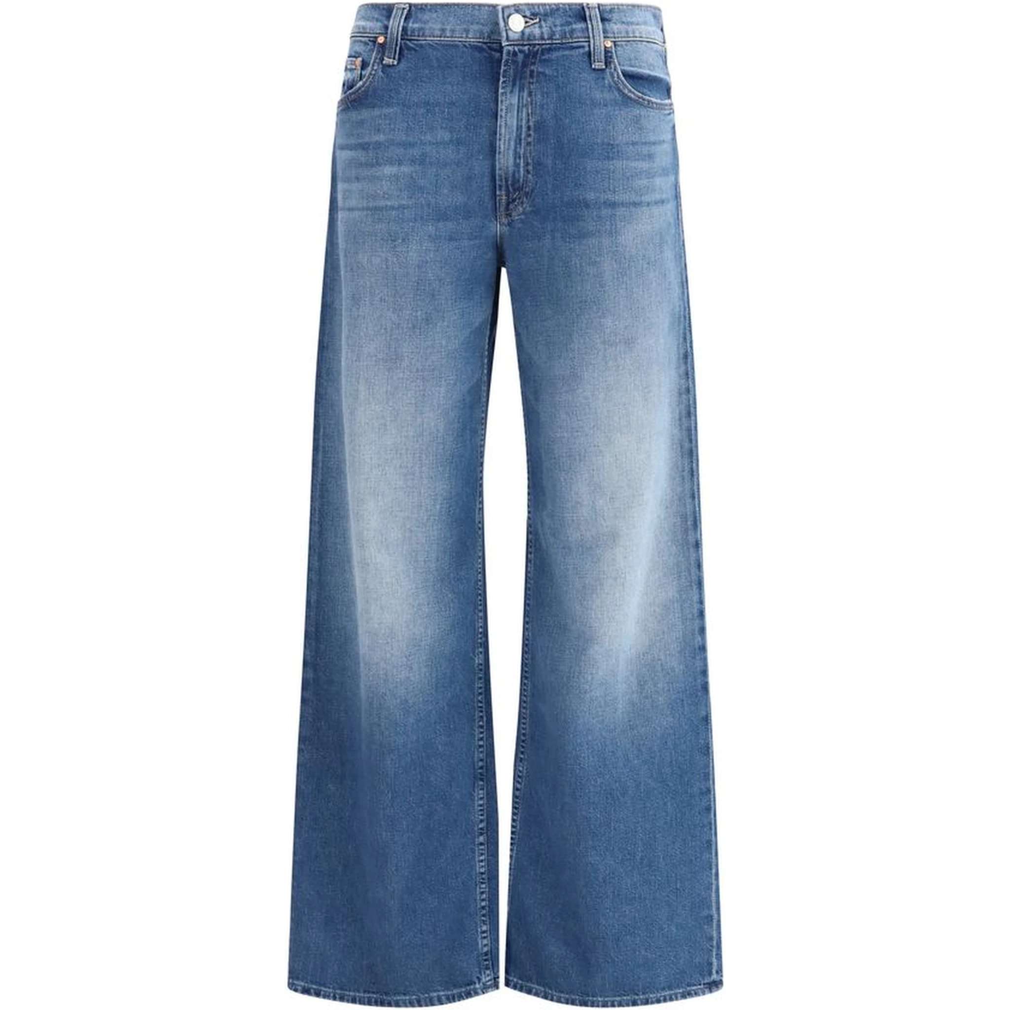 Blue Cotton Flared Jeans