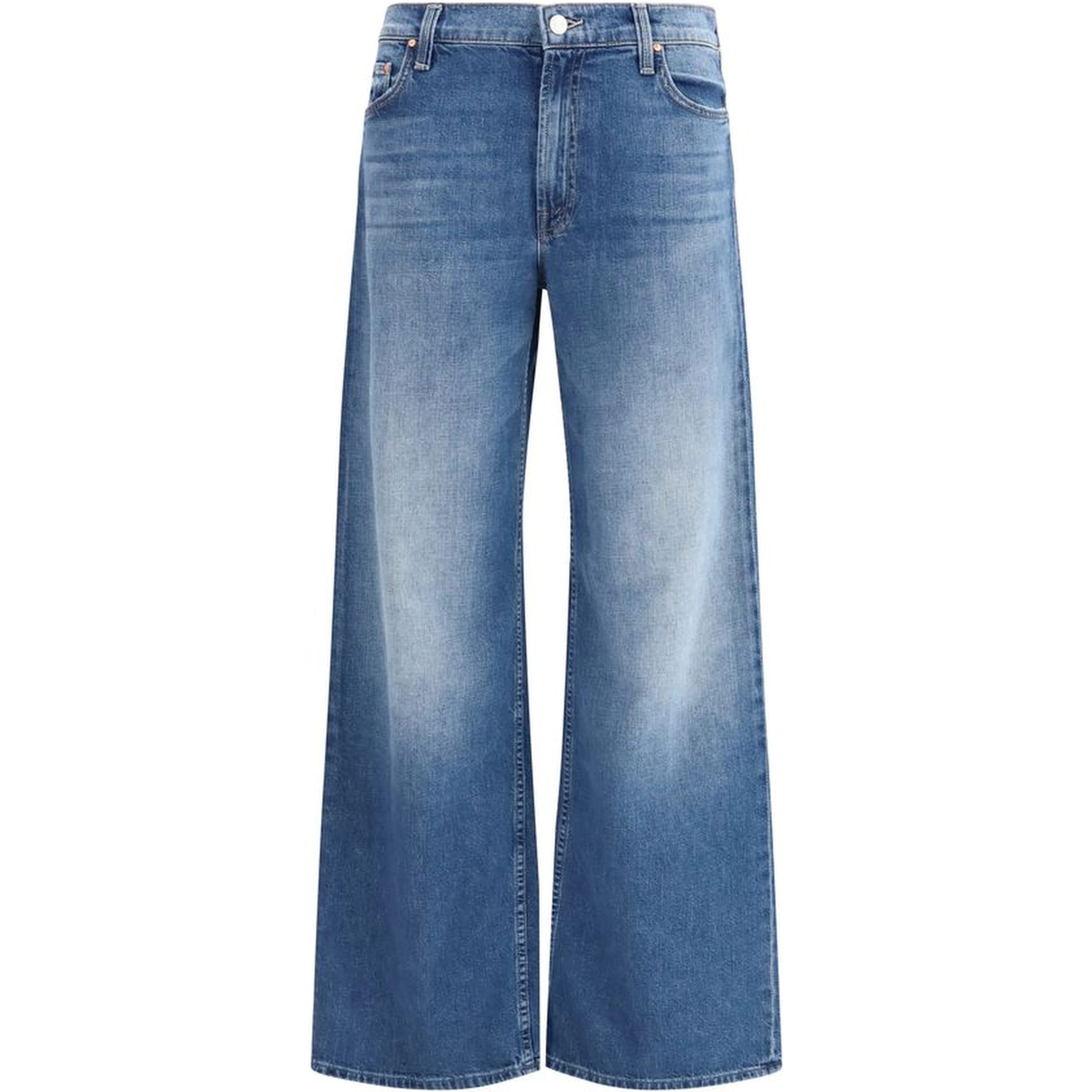 Blue Cotton Flared Jeans