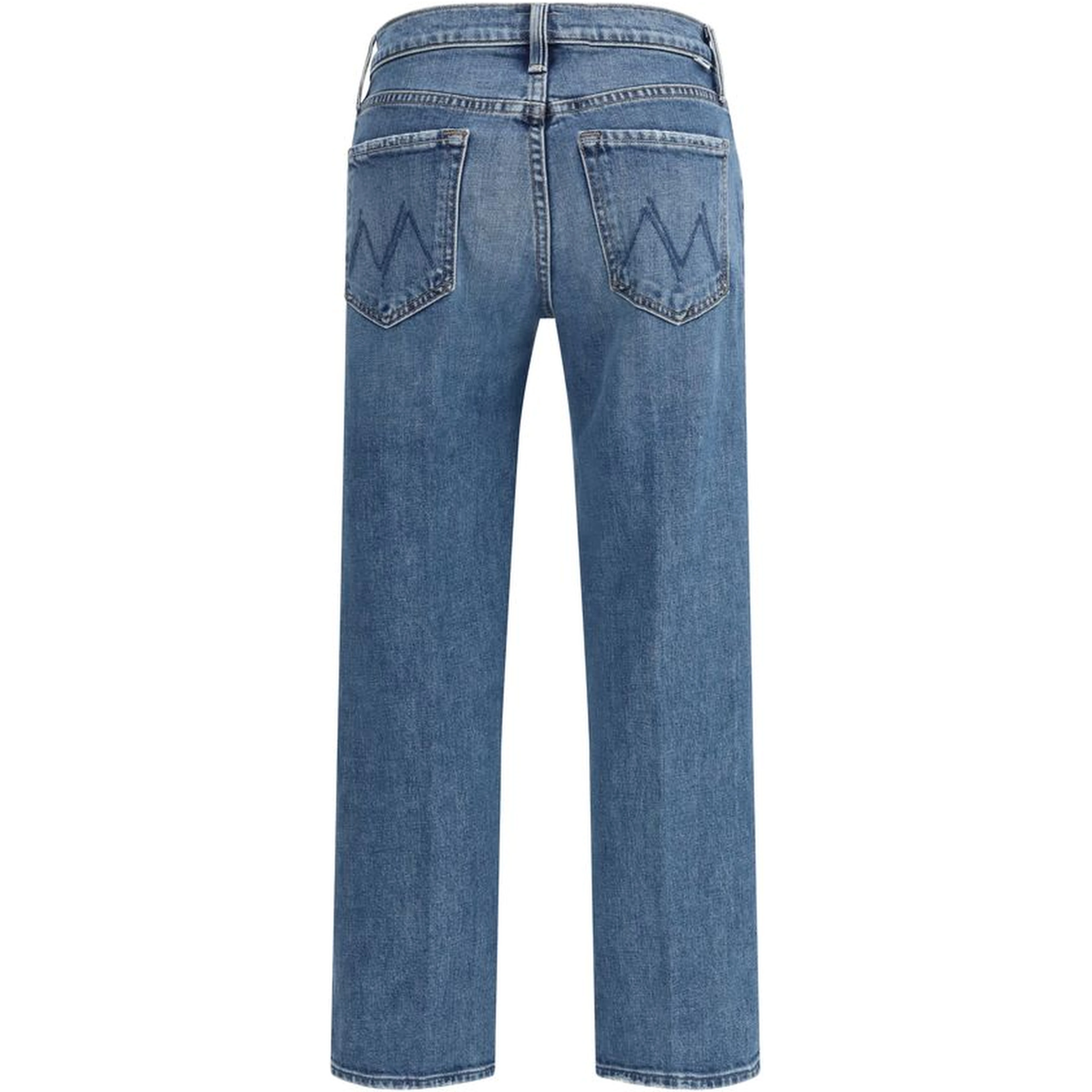 بنطلون جينز أزرق قطني بقصة مريحة