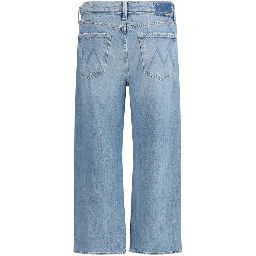 Blue Cotton Cropped Jeans