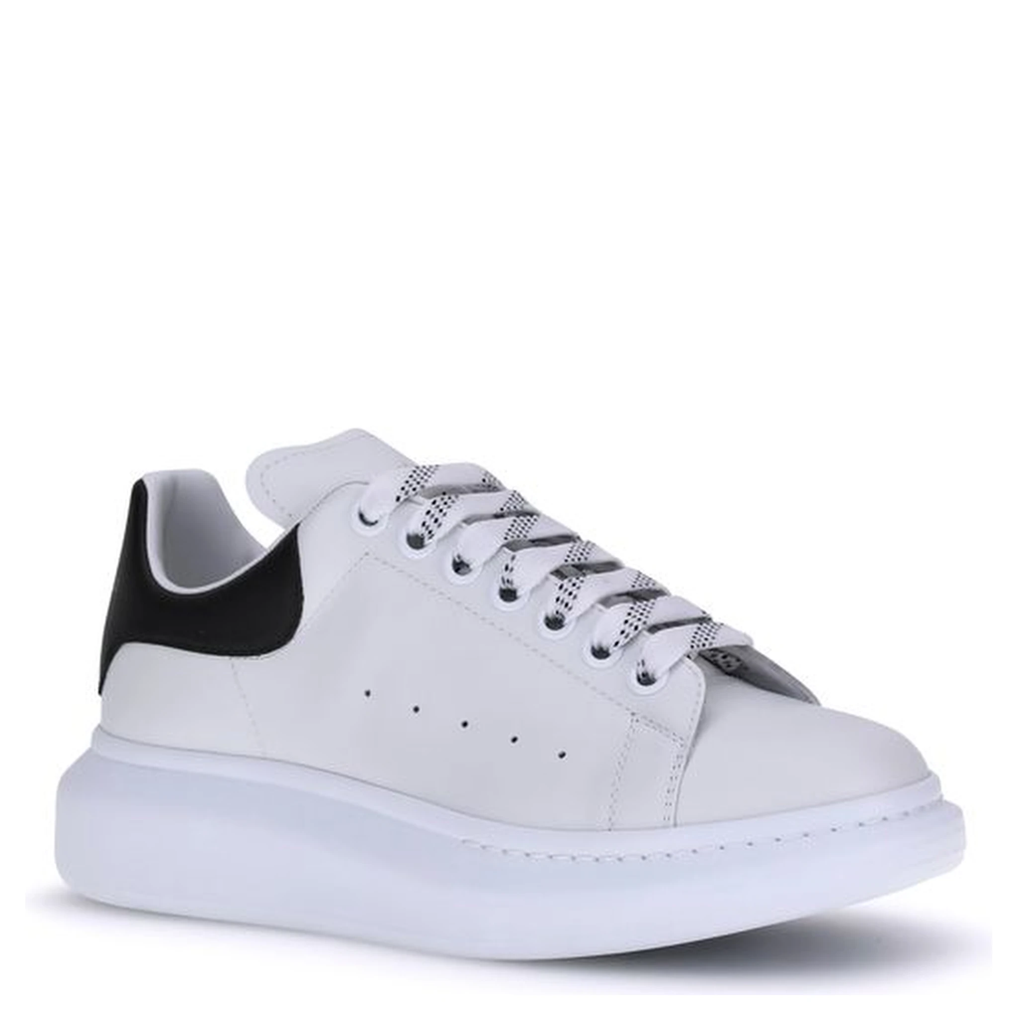White Calf Leather Bos Taurus Platform Sneakers