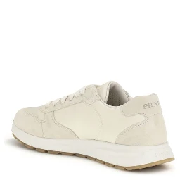 Beige Nylon Low Top Sneakers