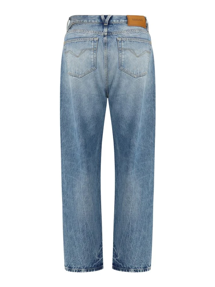 Light Blue Cotton Jeans Denim alternative