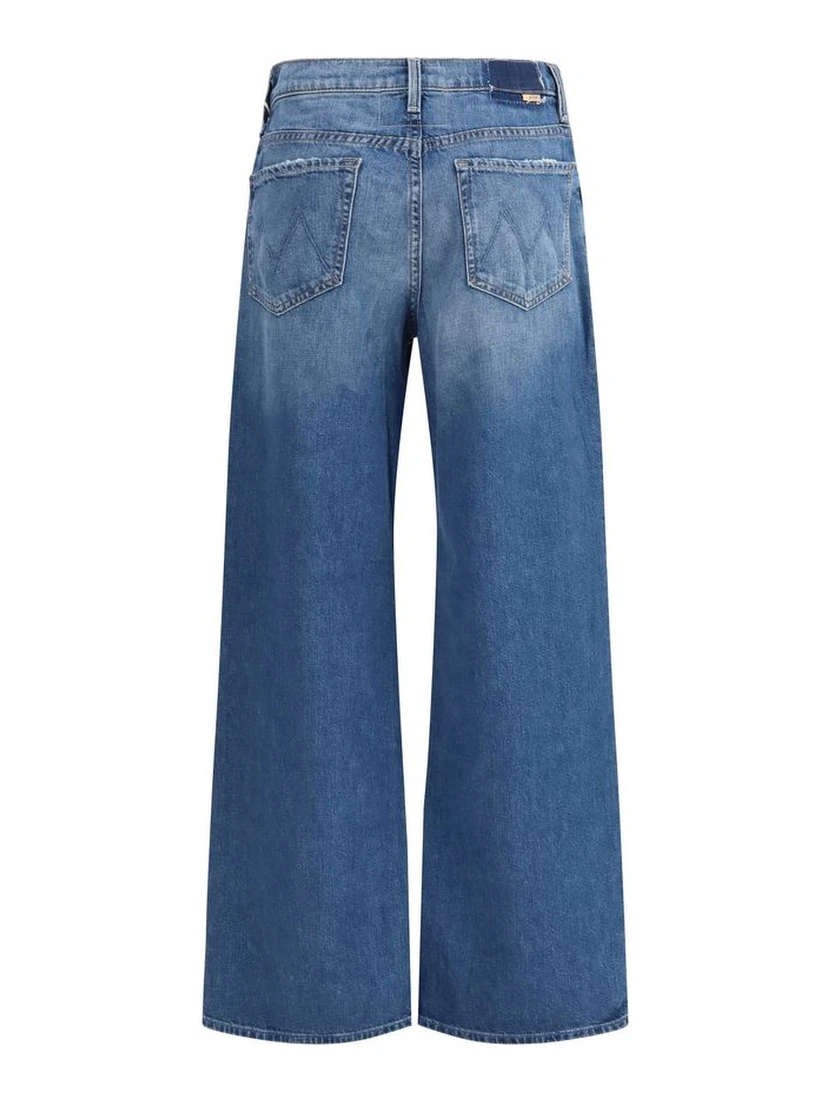 Blue Cotton Flared Jeans