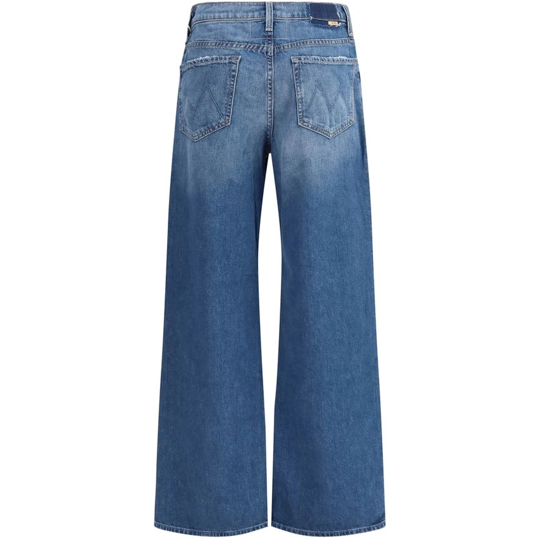 Blue Cotton Flared Jeans