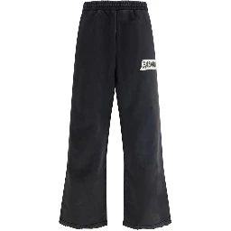Black Cotton Casual Pants
