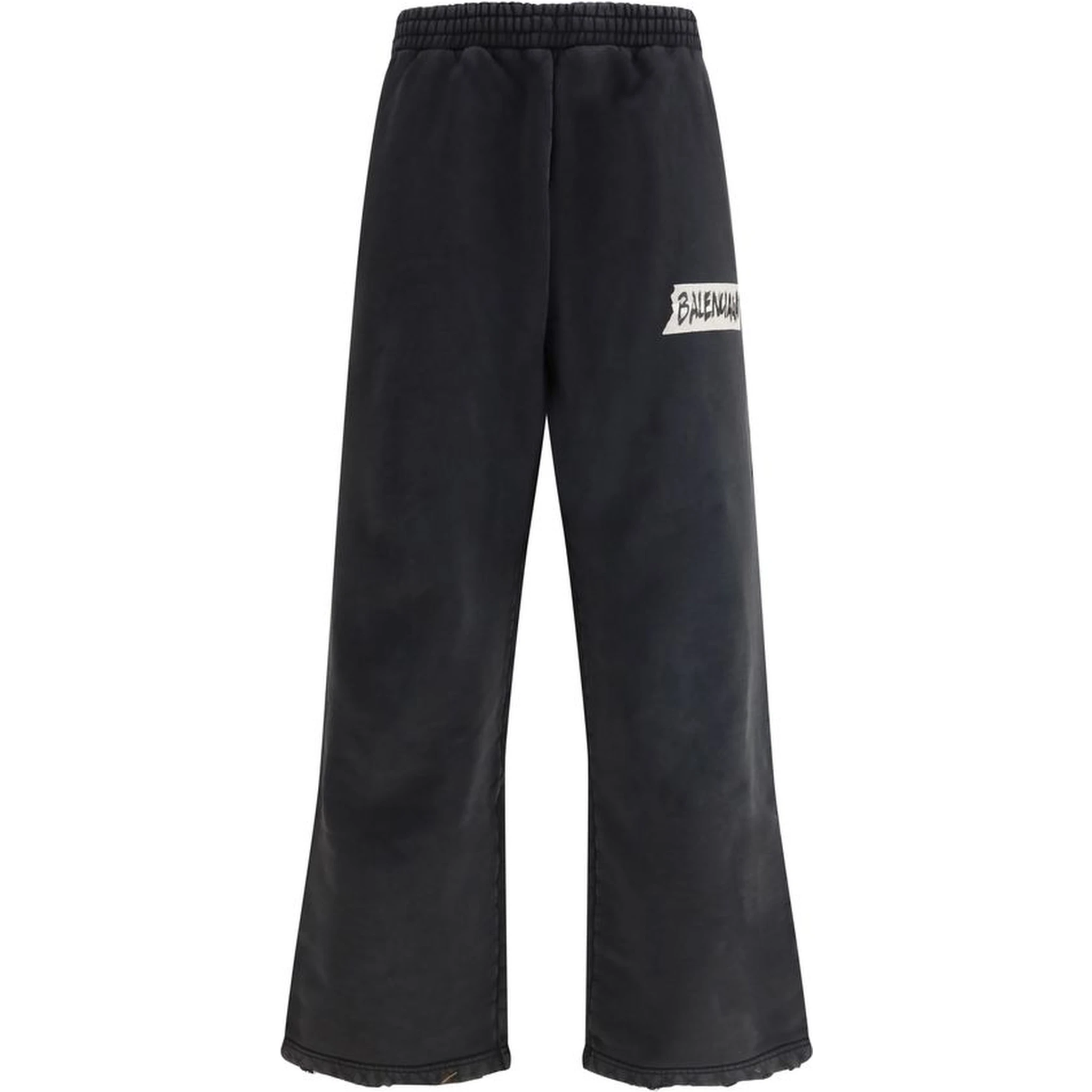 Black Cotton Casual Pants