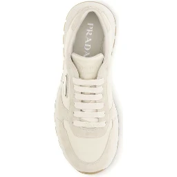 Beige Nylon Low Top Sneakers