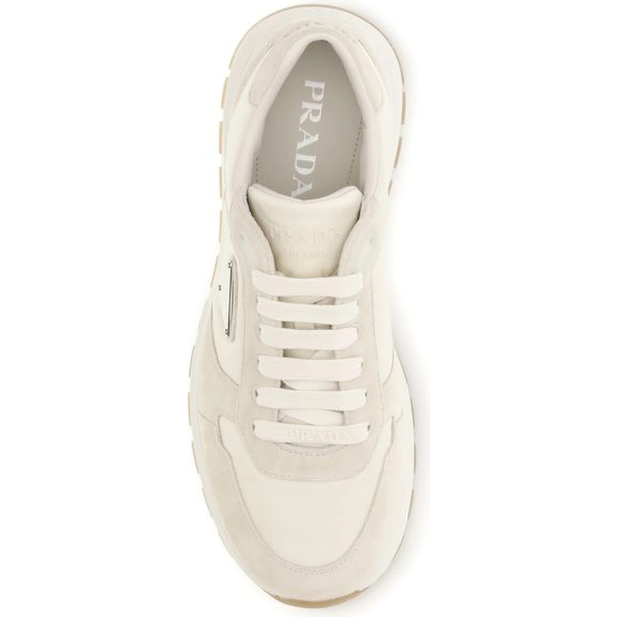 Beige Nylon Low Top Sneakers