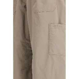 Beige Cotton Casual Pants