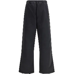 Black Cotton Casual Pants