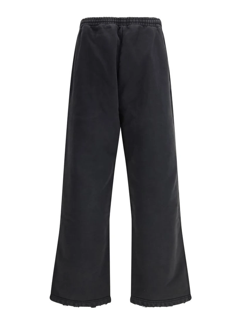 Black Cotton Casual Pants