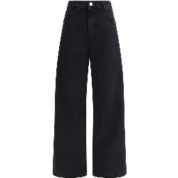 Black Cotton Relaxed Fit Jeans