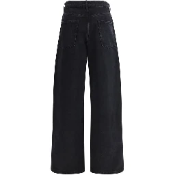 Black Cotton Relaxed Fit Jeans