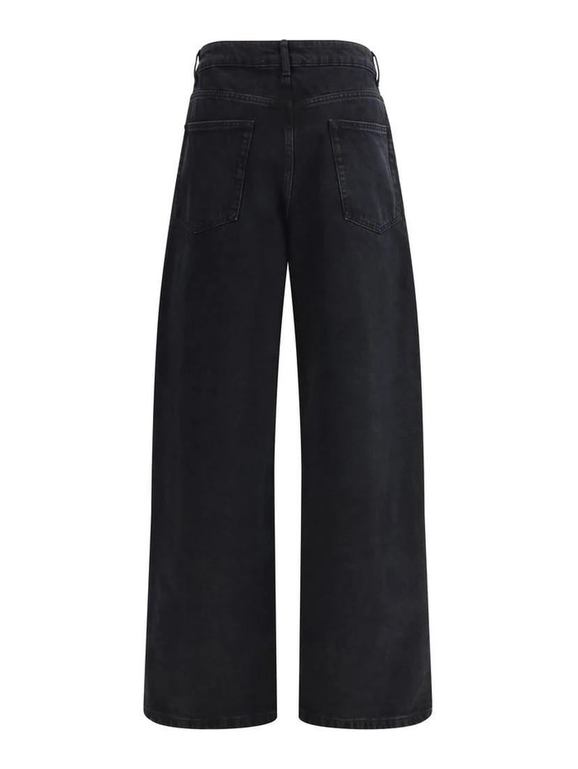 Black Cotton Relaxed Fit Jeans