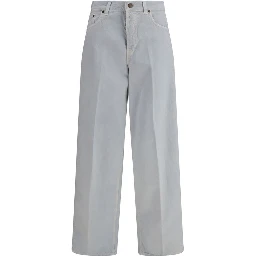 Light Blue Cotton Straight-Leg Jeans