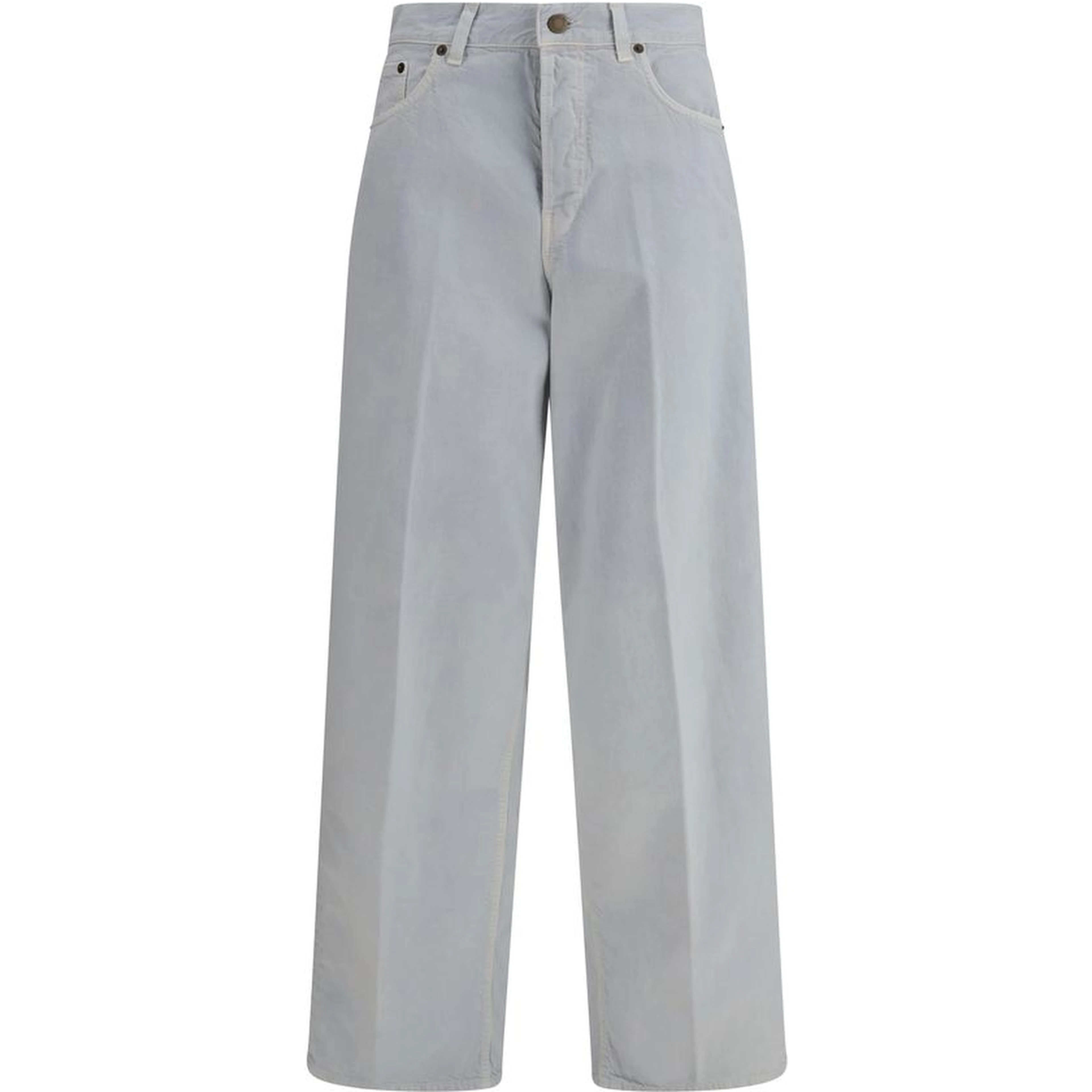 Light Blue Cotton Straight-Leg Jeans