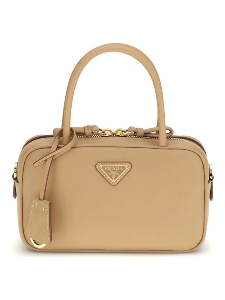Beige Calf Leather Bos Taurus Handbag