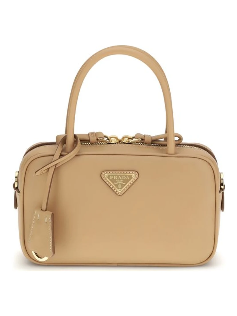 Beige Calf Leather Bos Taurus Handbag
