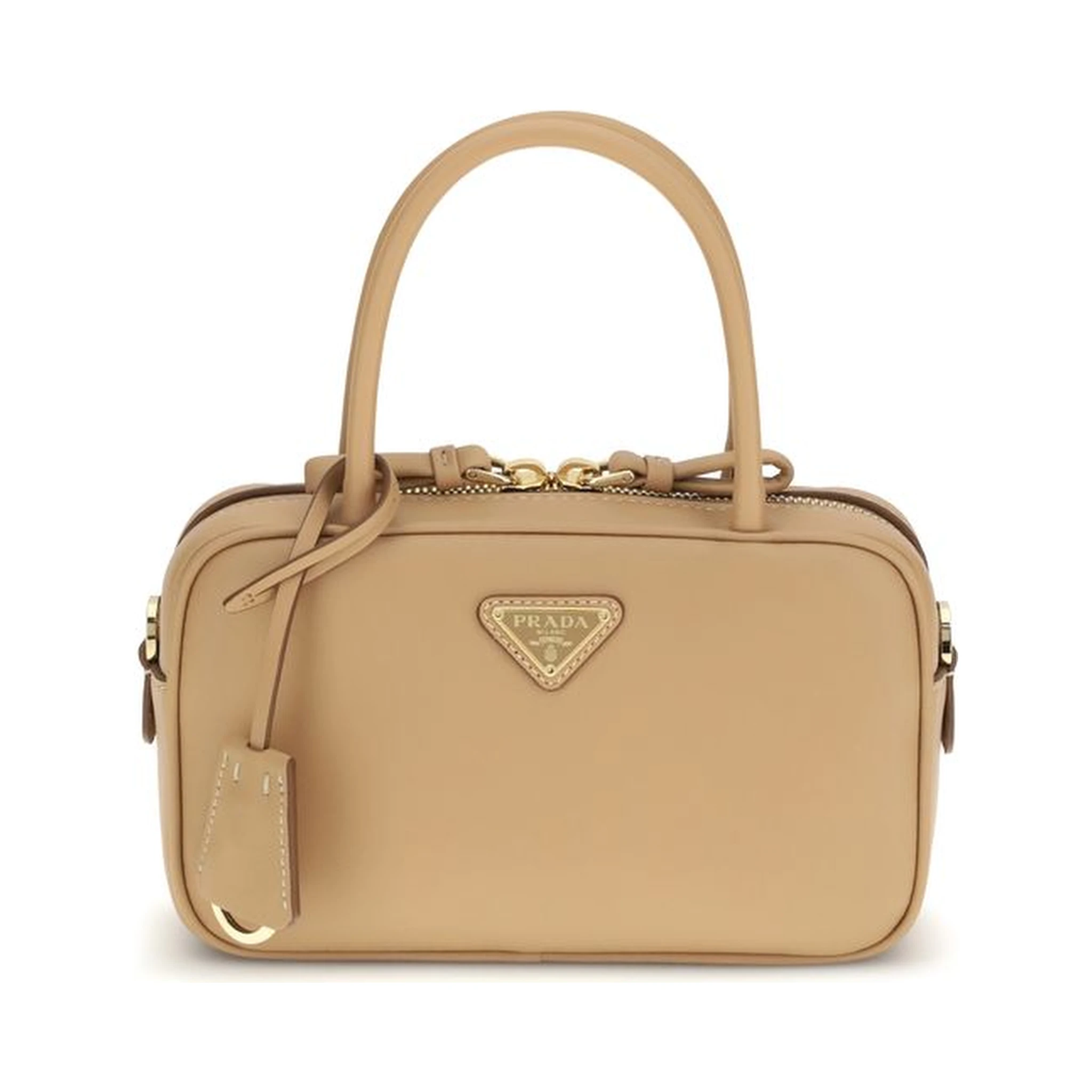 Beige Calf Leather Bos Taurus Handbag