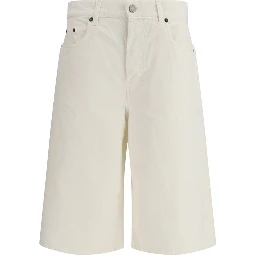 شورت برمودا أبيض من القطن