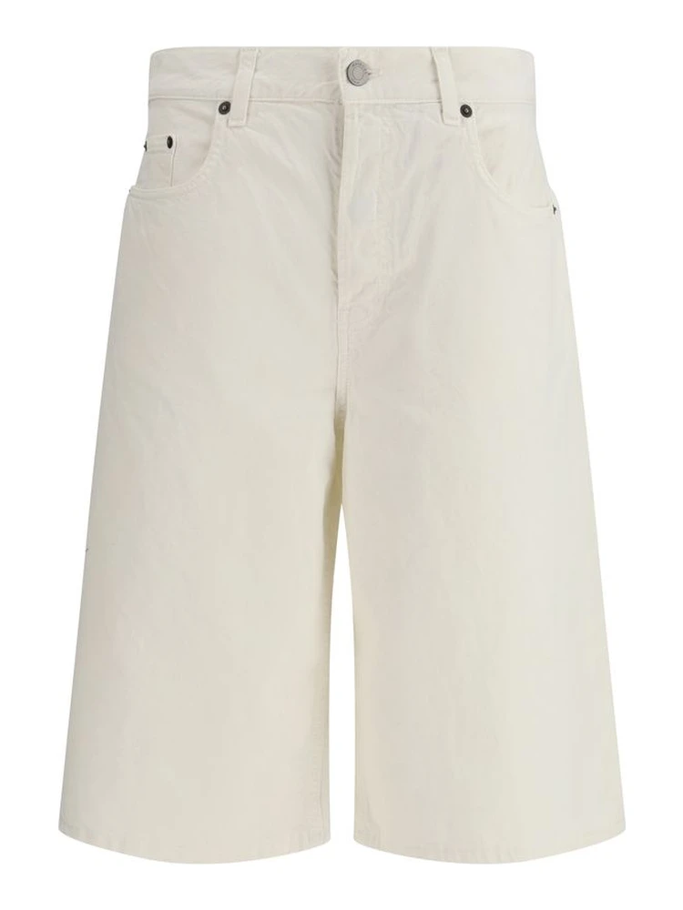 White Cotton Bermuda Shorts