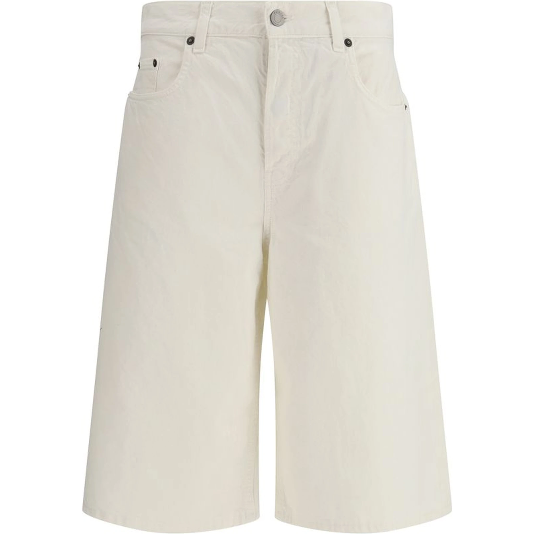 شورت برمودا أبيض من القطن