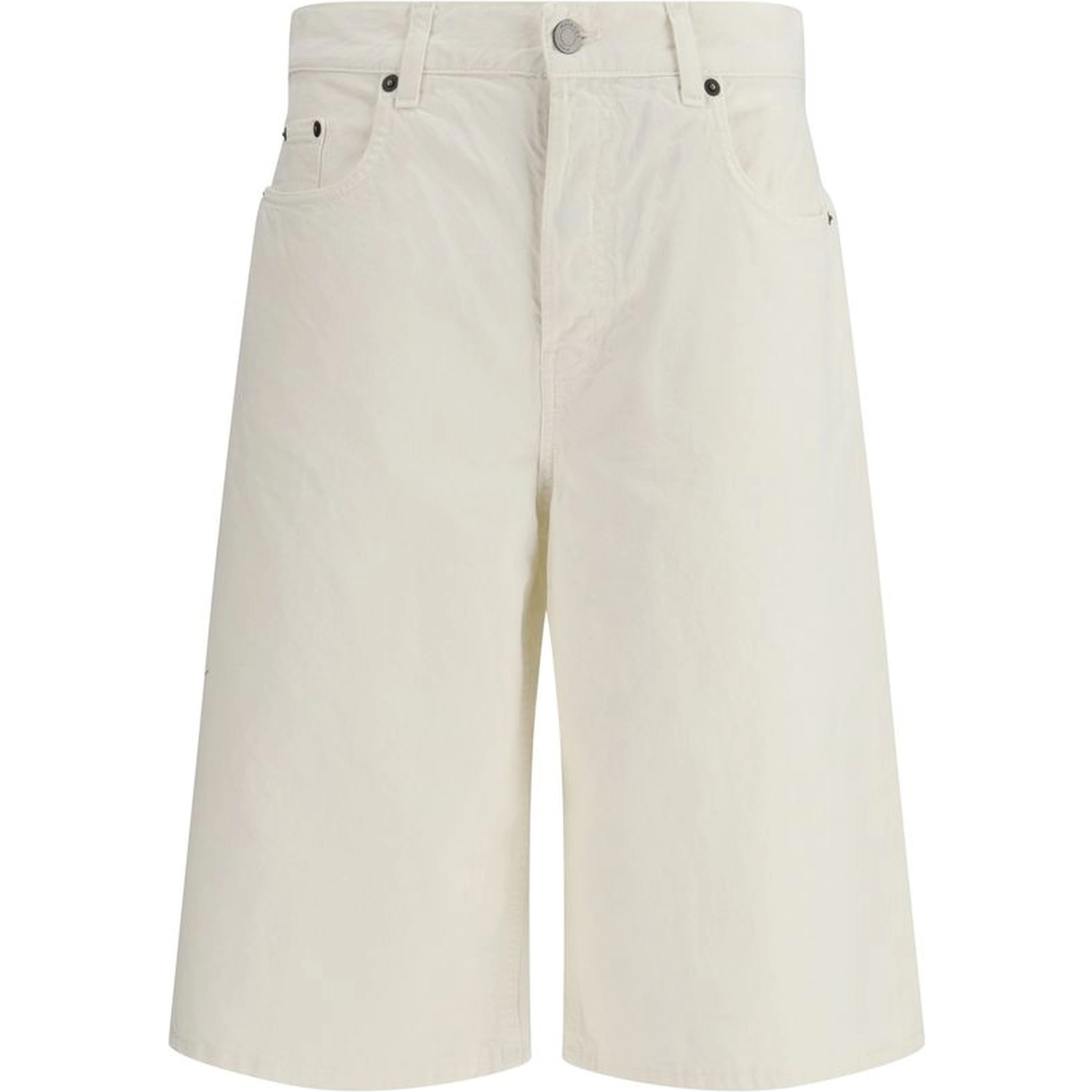 White Cotton Bermuda Shorts