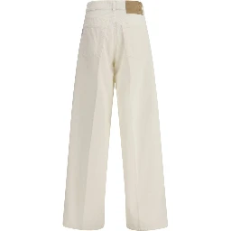 White Cotton Straight-Leg Jeans