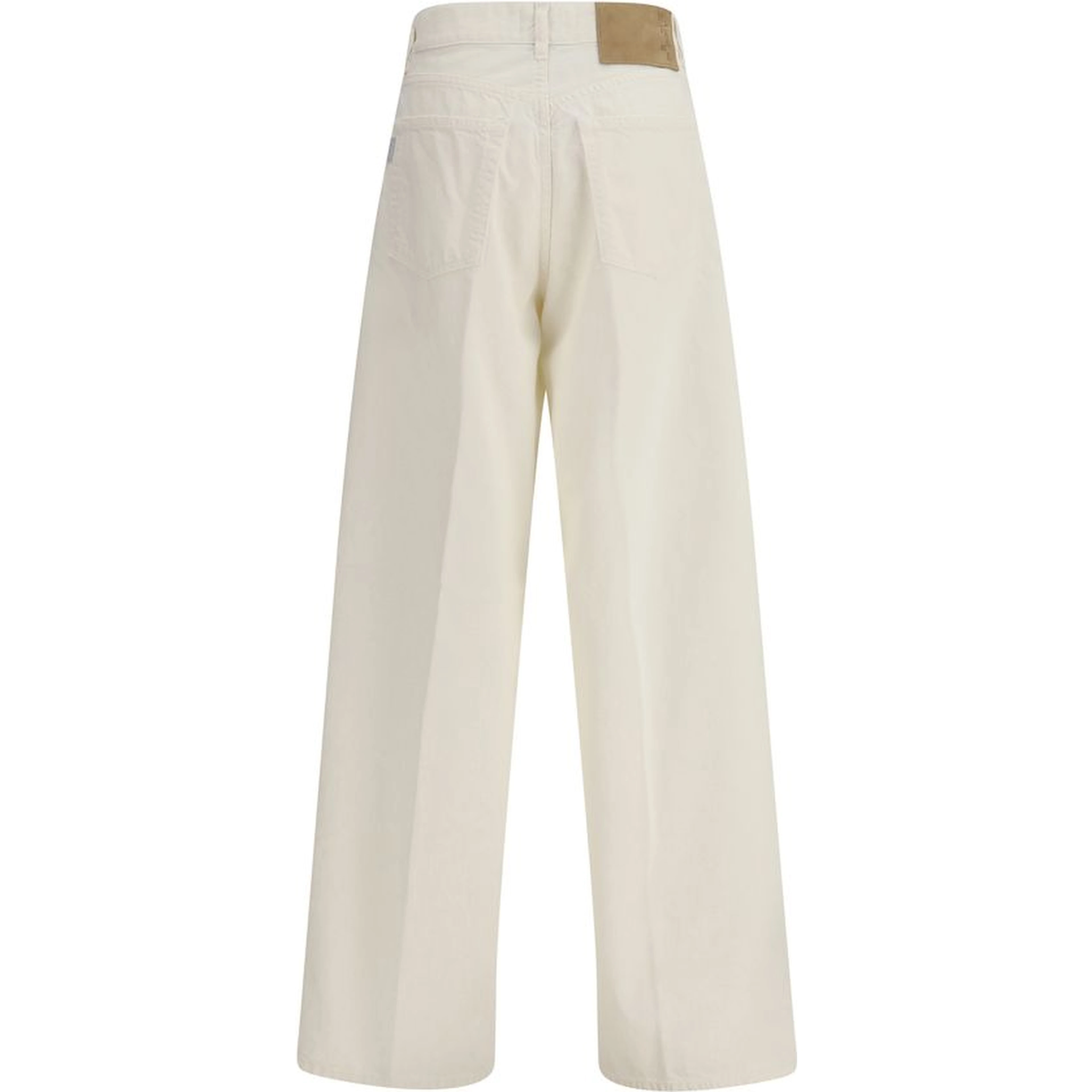 White Cotton Straight-Leg Jeans