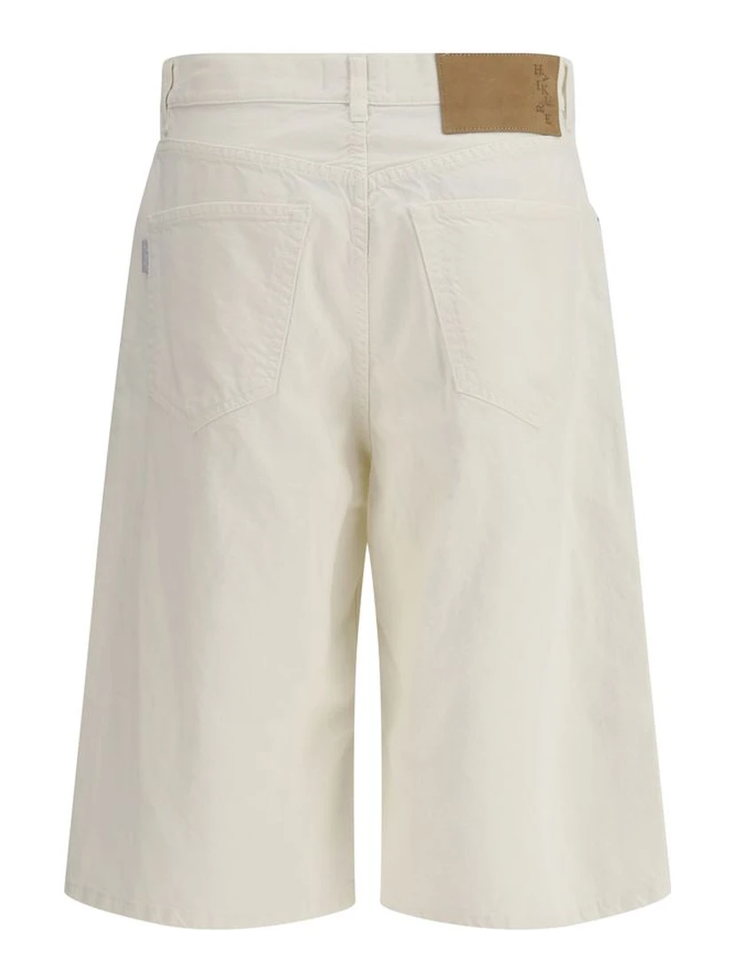 White Cotton Bermuda Shorts