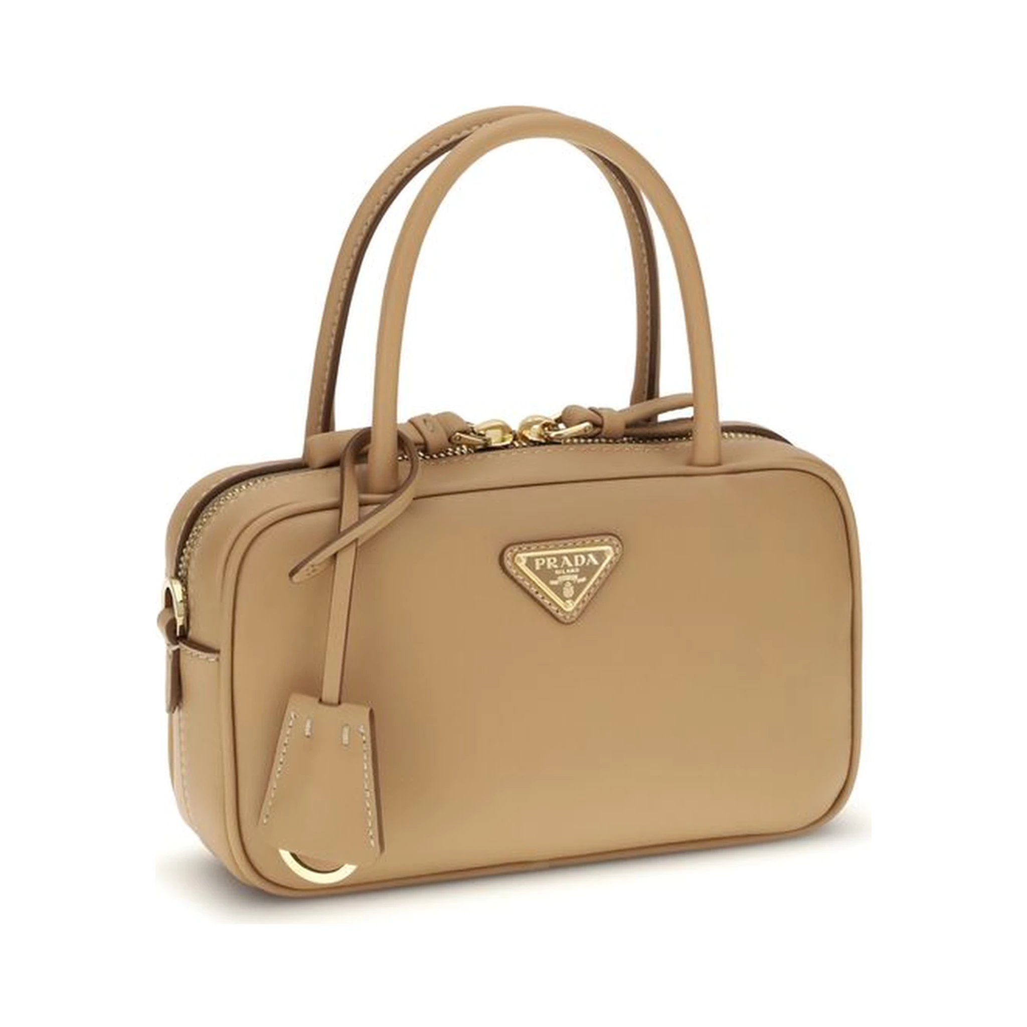 Beige Calf Leather Bos Taurus Handbag