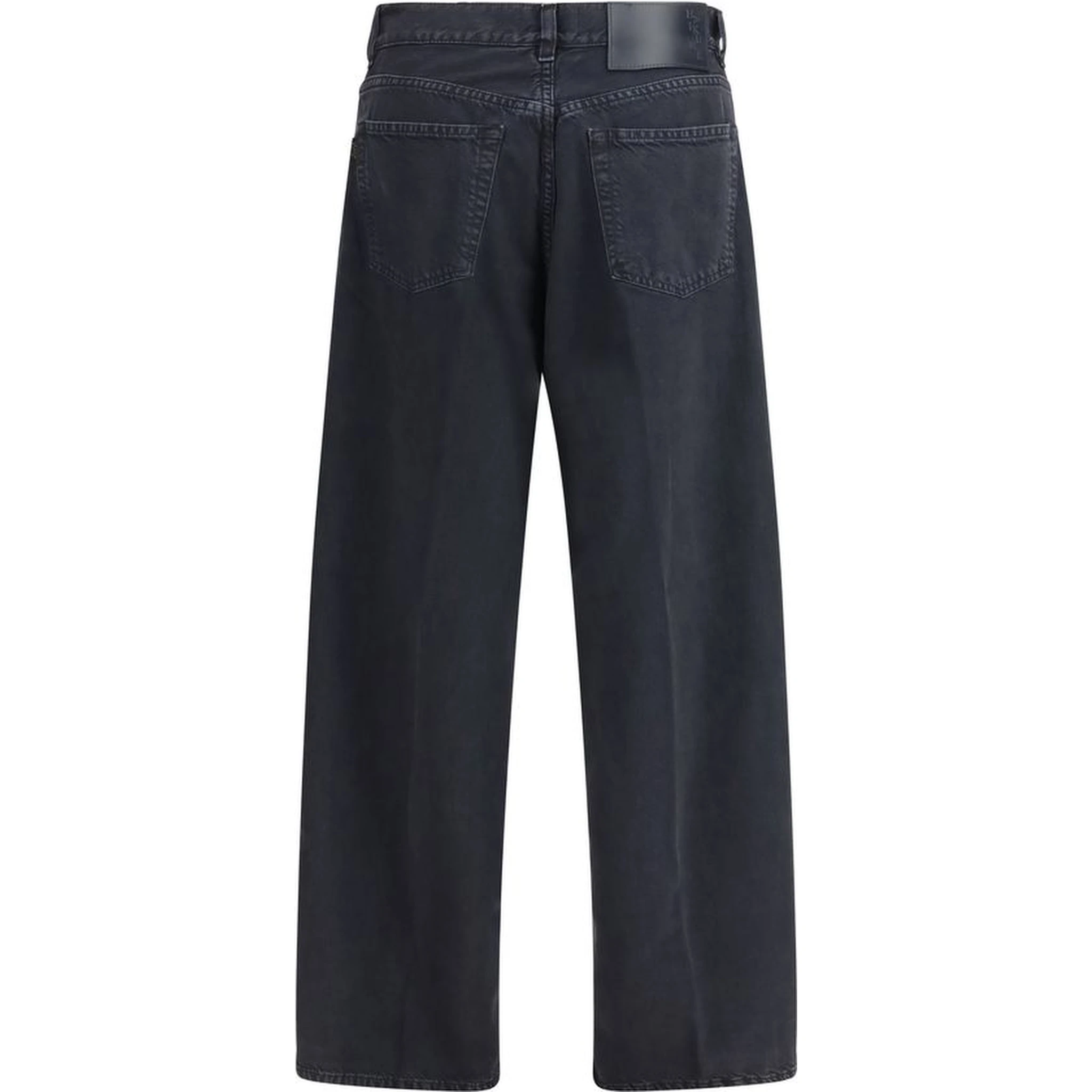 Black Cotton Straight-Leg Jeans