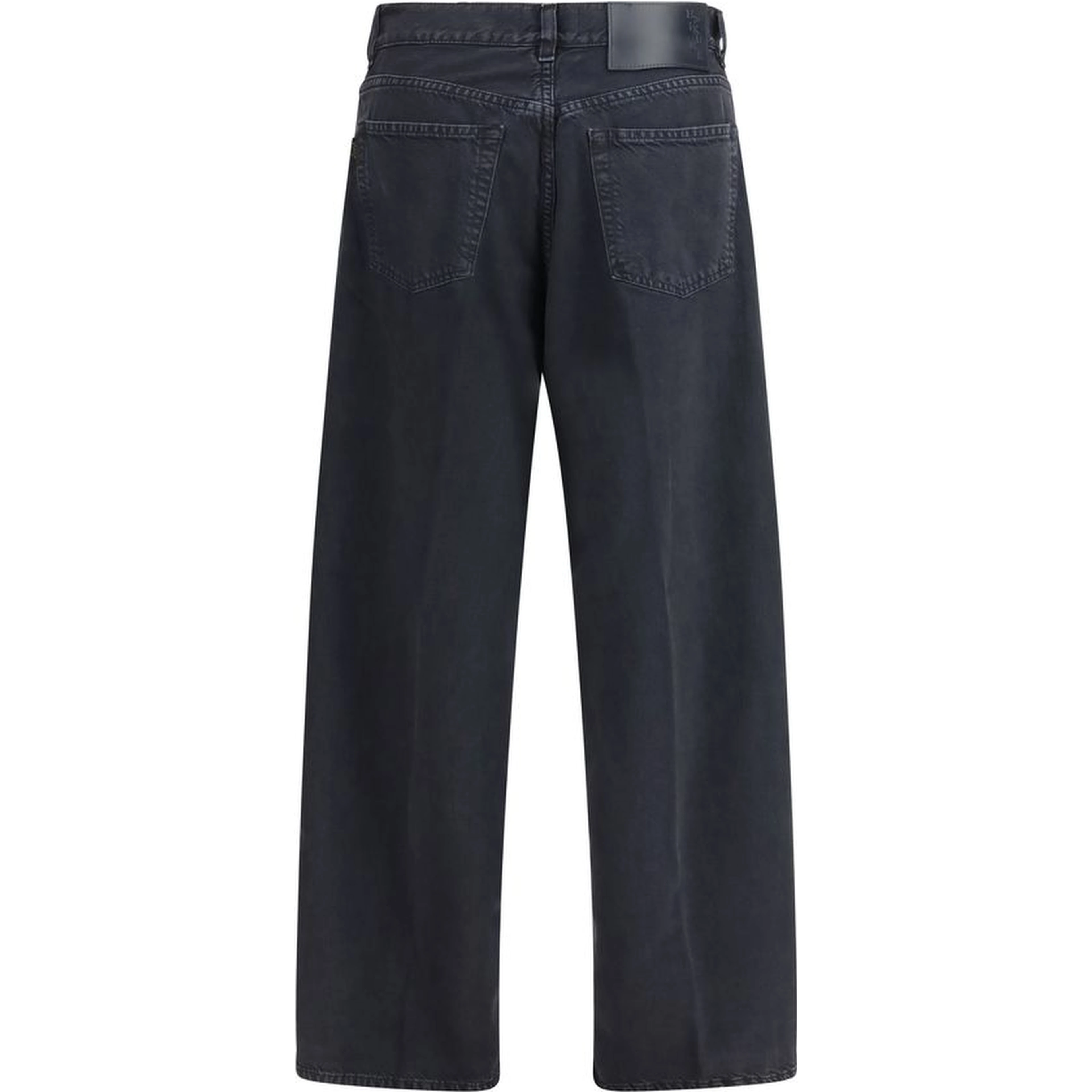 Black Cotton Straight-Leg Jeans