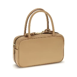 Beige Calf Leather Bos Taurus Handbag